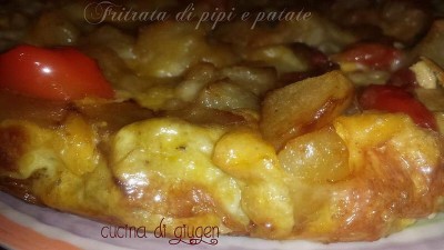 Peperoni e patate in torta - frittata al forno